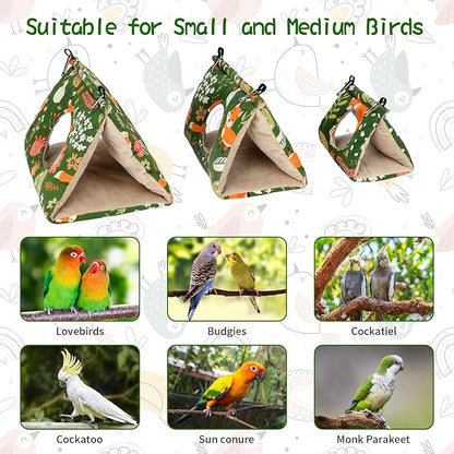 Rypet Winter Warm Bird Nest House - Hanging Hammock Velvet Shed Hut Cage Plush Fluffy Birds Hideaway Sleeping Bed Fuzzy for Parrot Parakeet Cockatiels Budgies Lovebird Mediumï¼_reenï¼