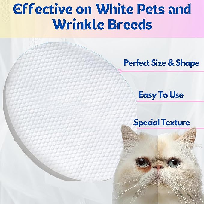 Dog Eye Wipes for Discharge and Crust, Tear Stain Remover Wipes for Shih-Tzu, Yorkies, Pekingese, Pugs, Schnauzers, and Cats,120 Non-Irritant Pre-Soaked Eye Wash Pads for Dogs and Cats [120ct]