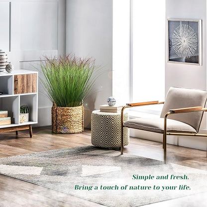 48Pcs Artificial Grass Plants Faux Shrubs Wheat Grass Fake Tall Grass Plants for Outdoor Decor Greenery Stems Weed for Room Indoor Home Decor（Green Red Tail