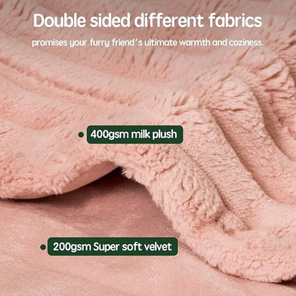 Waterproof Blanket Acorn Pink Dog Blanket for Small Dogs, Washable Double Sided Pet Blanket with Milk Plush and Super Soft Velvet, Pee Proof Calming Dog Blanket for Couch Protection
