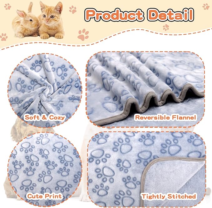 Dog Bed Blankets for Large Dogs, Soft Fleece Dog Blanket Fluffy Pet Blanket Warm Sleep Mat Cover for Bed Couch, Cute Paw Print Puppy Cat Blanket, Blanket for Dogs, 60"X50" (1 Pack)