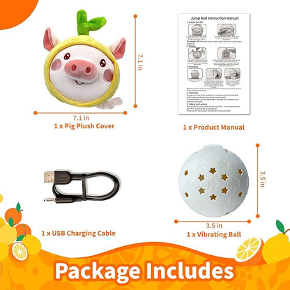 Interactive Dog Toys, Moving Dog Toy Ball, Automatic Bouncing Rolling Dogs Toys to Keep Them Busy for Small Medium Dogs Puppy with Jumping Music Talking Mode(Pig)