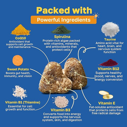 Happy Paws Cognitive Supplement for Dogs, Soft Chews with Taurine, Spirulina, CoQ10 & Vitamins B1, B3, B12, Supports Natural Cognitive Function, Memory and Focus, for Small to Large Dogs, 200 Count