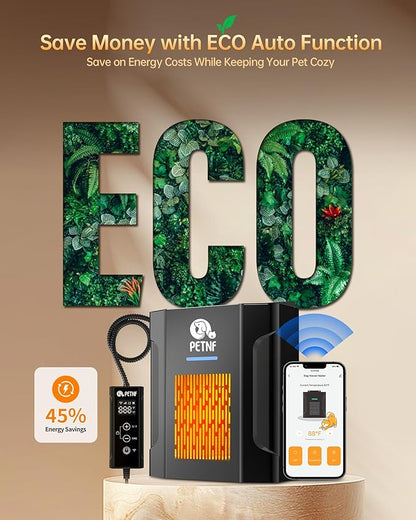 Dog House Heater, Pet House Heater with Thermostat & WiFi APP Remote Control, 300W Safe Dog Heaters for Outside Dog House Cat Outdoor with Adjustable Temp & Timer & 6FT Anti Chew Cord, Easy to Install