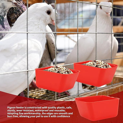 40 Pcs Cage Cups Chicken Feeder Cups 16 oz Hanging Bird Food Water Cups Bunny Cage Feeding Bowl Dish for Pet Parrot Rooster Parakeet Gamefowl Poultry Pigeon Wire Cage(Red)