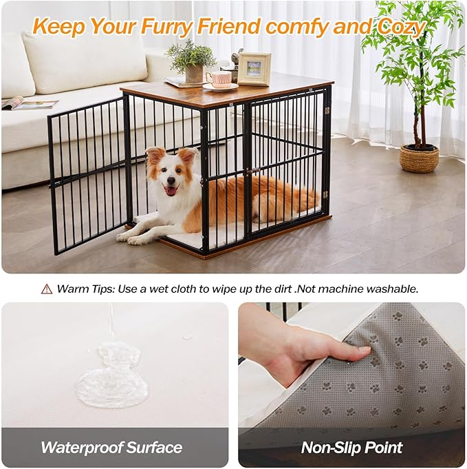 Made4Pets Dog Crate Furniture Dog Kennel Indoor Decorative Wood Dog Cage, 31_ x 21.6_ x 25.3_, Brown