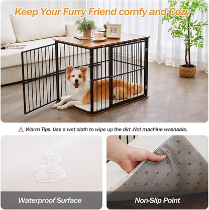 Made4Pets Dog Crate Furniture Dog Kennel Indoor Decorative Wood Dog Cage, 31_ x 21.6_ x 25.3_, Brown