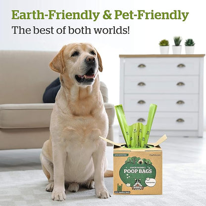 Pogi's 900 Unscented Dog Poop Bags w/Handles and 100 Plant-based Grooming Wipes Bundle