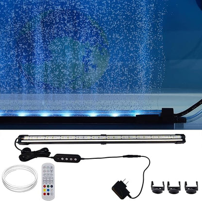Carefree Fish Aquarium 24/7 Mode Timer Submersible LED Light Full Spectrum CRI 82~85 Tank Underwater Light & Nanometer Materials Air Stone 3Ft Tubing Waterproof Rating IP68 (No Included Air Pump)