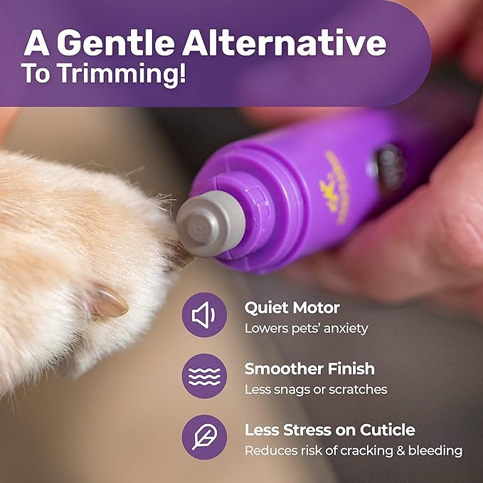 Hertzko Electric Cat & Dog Nail Grinder - Rechargeable Cat Nail Grinder & Dog Nail Grinder Small Dogs & Large Dogs Trimmer, Professional Pet Grooming Kit with USB Wire