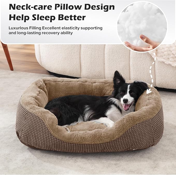 INVENHO Small Dog Bed Orthopedic Warming Soft Calming Sleeping Durable with Anti-Slip Bottom