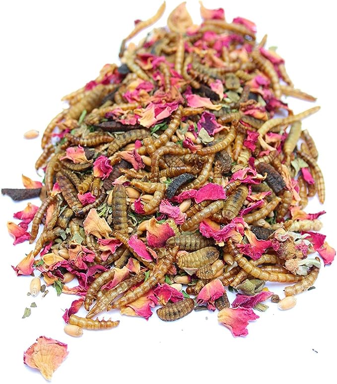 Dried Mealworm and Herb Treat for Backyard Chickens, Non-GMO, USA Raised, Healthy Backyard Chicken Feed and Supplies, BEE A Beautiful Hen 4 Pounds (4 pounds (64 oz)