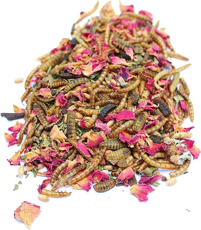 Dried Mealworm and Herb Treat for Backyard Chickens, Non-GMO, USA Raised, Healthy Backyard Chicken Feed and Supplies, BEE A Beautiful Hen 4 Pounds (4 pounds (64 oz)