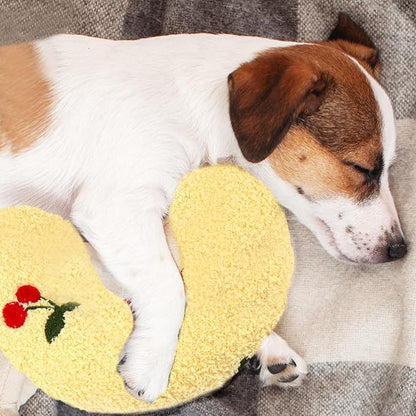 BABORUI Large Dog Calming Pillow for Dogs, U Shaped Dog Neck Pillow for Joint Relief Sleeping Improve, Machine Washable Pet Pillow for Dogs & Cats(Yellow)