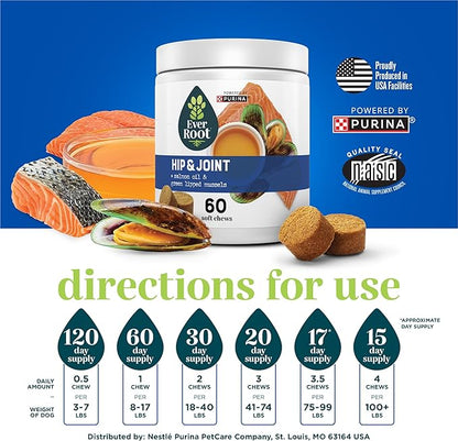 by Purina Hip and Joint Dog Supplements Soft Chews - 10.6 oz. Canister