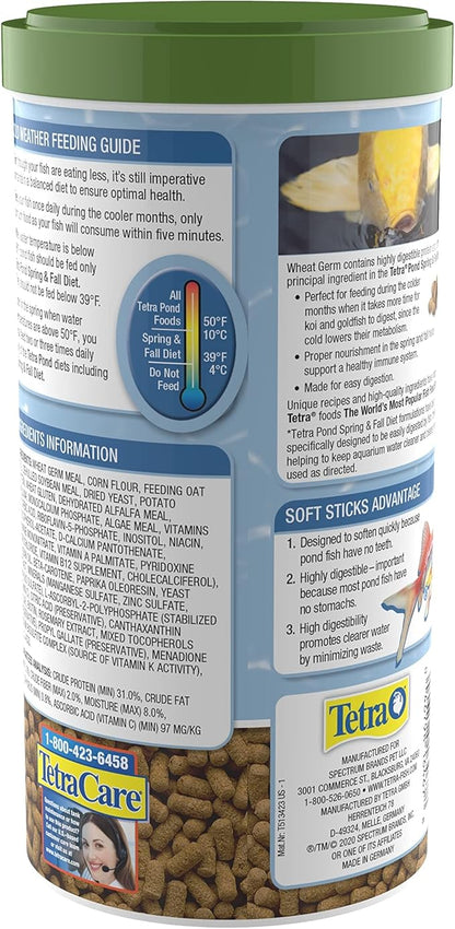 TetraPond Spring and Fall Diet 7.05 Ounces, Pond Fish Food, for Goldfish and Koi (Pack of 2)