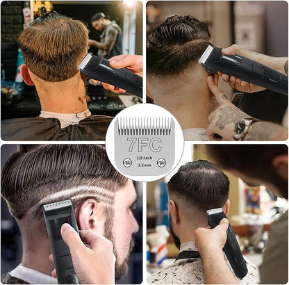 7FC Detachable Pet Clipper Replacement Blades Compatible with Andis/Oster A5/Wahl KM10 Series Dog Clipper,Made of Ceramic Blade & Stainless Steel Blade,Size 7FC Cut Length 1/8-Inchï¼2 Packï¼