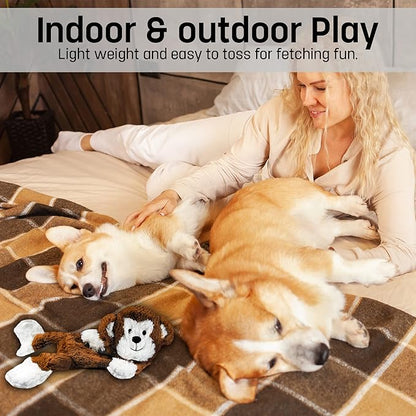 FGA MARKETPLACE Monkey-Grey Rabbit Flat NO Stuffing NO Squeak Plush Dog Toy, Funny Style Will Entertain Your Dog for Hours, Recommended for Small and Medium Dog 21 INCH Long