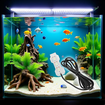 Blue Light Small Aquarium Led Light, Multicolor Led Fish Tank Light for Freshwater Plants Aquarium Accessories，Fish and Aquatic Pets, Pet Supplies