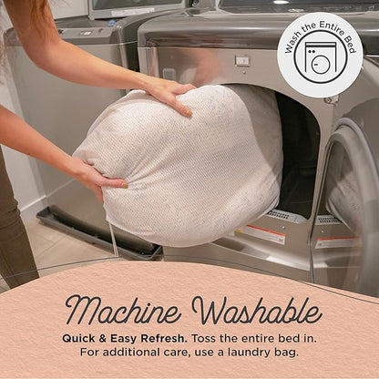 Best Friends by Sheri Original Calming Donut Dog and Cat Bed, Shag Faux Fur, Taupe, (23in x 23in) - Anxiety Relief for Pets Up to 25 lbs