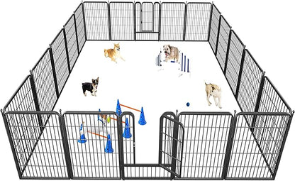 Dog Playpen 32" Height 20 Panels Portable Dog Fence Outdoor for Yard Puppy Playpen Indoor Dog Pen Outdoor for Medium/Small Dogs, Heavy Duty Pet Playpen Dog Kennel for RV, Camping, Yard