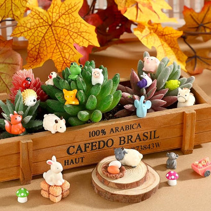 56 Pcs Mini Resin Animals Tiny Farm Animals Resin Ducks Cats Turtles Frogs Mini Animals Figures to Hide Mini for Fairy Garden Accessories House Decor Aquarium Ornaments