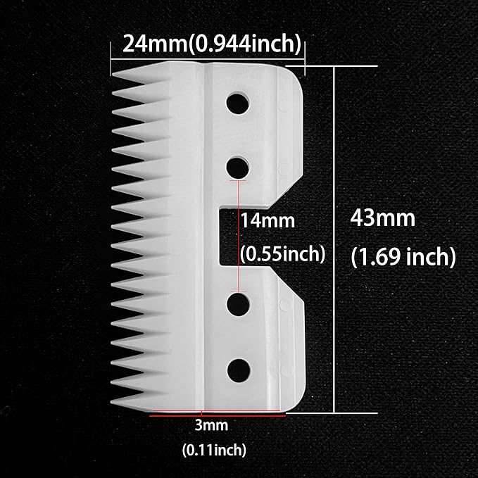 3pcs Oster Fast Feed Clipper Ceramic Blade - Pet Dog Cat Grooming Clipper Replacement Blades, for A5 Trimmer Series, for Andis 18 Teeth Detachable Ceramic Blade Part, for Wahl KM2 KM5 KM10