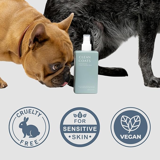 Premium Dog Grooming Spray | Deodorizing Spray for Dogs | Dog Detangler Spray for Sensitive Skin | Leave in Conditioner Spray | Fragrance Free, Made in The USA, Vegan Formula