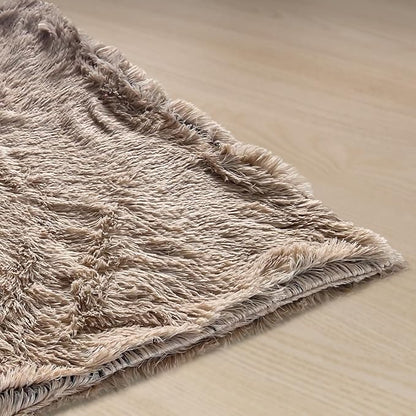 PJYuCien Fluffy Fleece Calming Pet Throw Blanket, Super Soft and Warm for Indoor Cats and Dogs, Medium 24 * 32", Machine Washable, Grey Puppy Blanket (Brown)