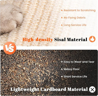 Cat Scratcher, Cat Cratch Sisal Pad with Wooden Roller Ball Toy, Cat Scratchers Interactive Toys for Indoor Cats, Satisfies Kitten’s Scratching, Chasing and Hunting