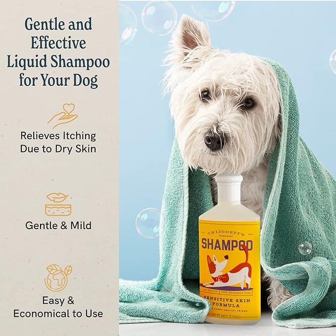 J·R·LIGGETT'S Dog Liquid Shampoo Great for Sensitive Skin | Relieves Dry Skin | Dog Itch Relief Hypoallergenic Formula | 100% Ecologically Correct, Non-GMO, Detergent-Free, 8.45 oz.