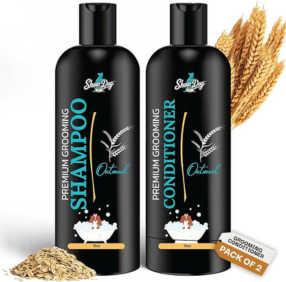 605Products Premium Dog Shampoo & Conditioner - Gentle Formula for Itchy & Sensitive Skin, Puppy Odor Eliminator, Natural Moisturizer (10oz)- Oatmeal