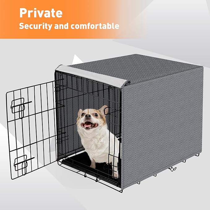 42 Inch Dog Crate Cover for Wire Cages Indoor Breathable Polyester Pet Kennel Cover Machine Wash & Dry Lagre XL (Cover Only)