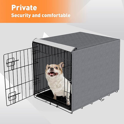 42 Inch Dog Crate Cover for Wire Cages Indoor Breathable Polyester Pet Kennel Cover Machine Wash & Dry Lagre XL (Cover Only)