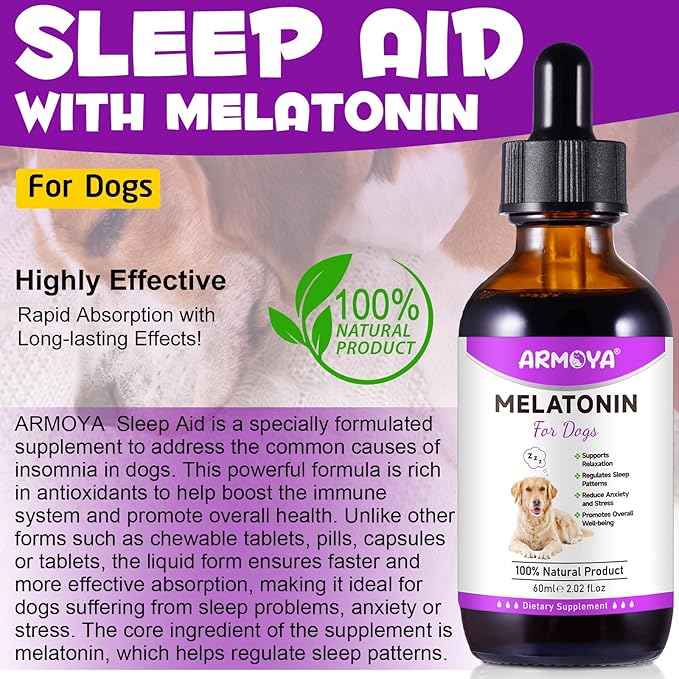 Dog Melatonin - Melatonin for Dogs - Dog Melatonin for Small Dogs - Cat Melatonin - Anxiety & Stress Relief - Promote Relaxation & Deep Sleep for Cat & Dog