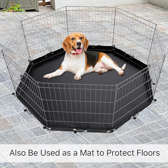 Dog Playpen Cover,Fits 24 Inch 8 Panels Regular Octagon Metal Exercise Pet Pen for Pets Provide Rain Proof Shade and Security for Outdoor and Indoor (Only Cover,Playpen Not Included)