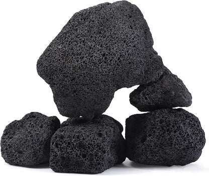 2-8 Inches Large Natural Black Lava Rock 5 PCS Aquarium Rocks for Aquascaping, Aquarium Landscaping, Terrariums, Fish Tank Decoration, Vivariums, Paludarium, Reptile and Amphibian Enclosures