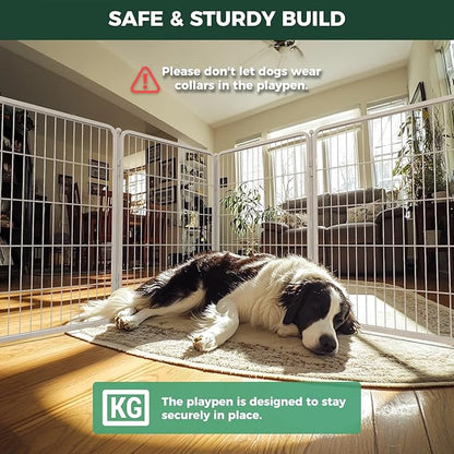 FXW Homeplus Dog Playpen for Indoor Use - Stress-Free and Safe Play, Heavy Duty 40 Inch 12 Panels Dog Pen for Medium and Large Dogs, White_atented