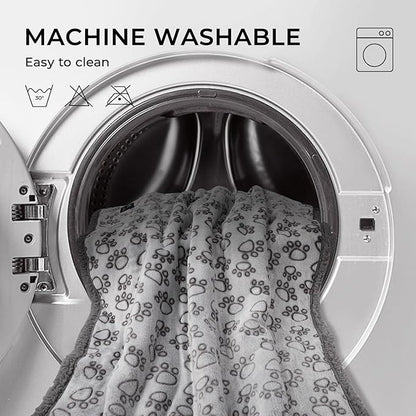 Luciphia Waterproof Pet Blankets for Couch Sofa Bed Cover Liquid Pee Proof Washable Soft Fluffy Large Dog Blanket Reversible Furniture Protection Paw Grey X-Largeï¼85" x 57"ï¼