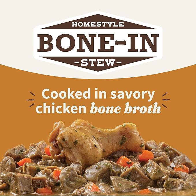 Halo Elevate Wet Dog Food, Grain Free, Homestyle Bone-in Chicken Stew with Carrots & Spinach, 12.7oz (Pack of 6)