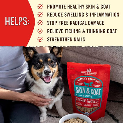 Stella & Chewy's Stella's Solutions Skin & Coat Boost Grass-Fed Lamb & Wild-Caught Salmon Dinner Morsels Freeze-Dried Raw Dog Food, 13 oz.