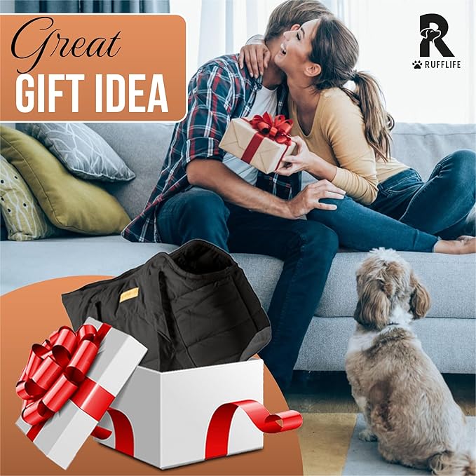 Dog Purse Carrier for Small Dogs, Cozy Plush Pet Carrier Purse, Secure Harness Clip, Lightweight Dog Tote Bag Carrier for Small Dogs and Puppies (Black)