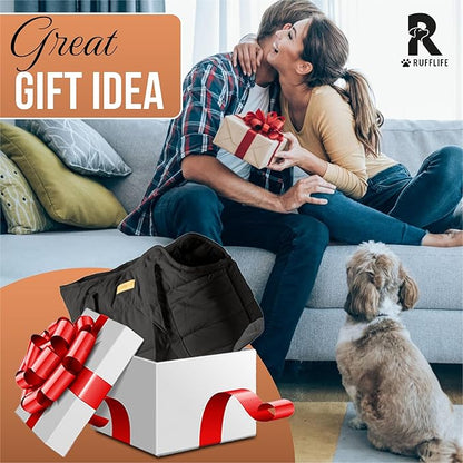 Dog Purse Carrier for Small Dogs, Cozy Plush Pet Carrier Purse, Secure Harness Clip, Lightweight Dog Tote Bag Carrier for Small Dogs and Puppies (Black)