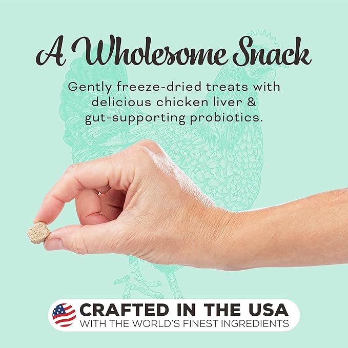 Primal Freeze Dried Dog Treats; Chicken Liver Dog Treats with Probiotics for Dogs; Liver, Laugh, Love; Crunchy Grain Free Training Treats for Dogs, 1.5 oz (Pack of 2)