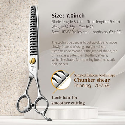 Dog Grooming Scissors: 7.0" Pet Shears Made Of Japanese VG10 Advanced Stainless Steel Professional Grooming Scissors for Dogs Cats and Other Pets