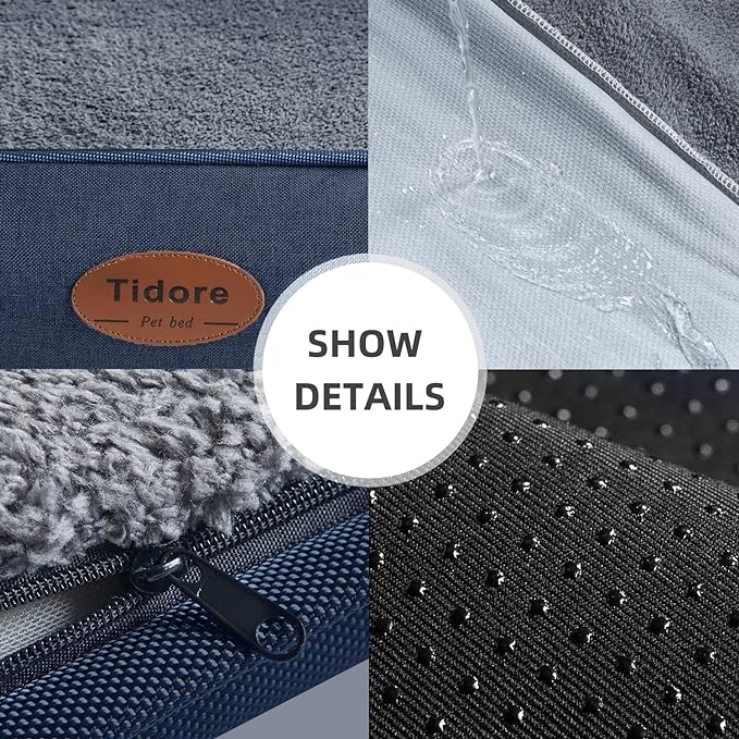 Orthopedic Dog Beds for Medium Large Dogs, Durable Egg Crate Foam Sofa Dog Bed wit Washable Removable Cover,Waterproof Lining and Nonskid Bottom,Pet Bed for Large Dogs (Peacock Blue, X-Large)