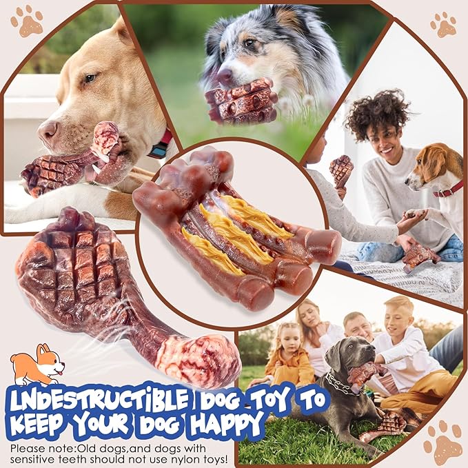 Dog Chew Toys for Aggressive Chewersï¼2 Pack Indestructible Dog Toy for Large Breed- Tough Nylon Teething Bone Toy to Keep Them Busy