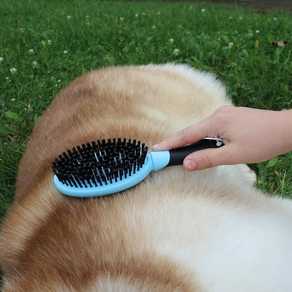 Double Sided Pet Grooming Brush, Royal Blue
