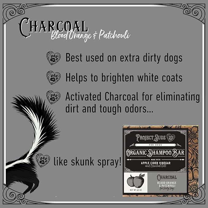 Activated Charcoal Organic Bar Shampoo for Dogs | Odor Eliminating, Deep Cleaning Natural Dog Bar (2)