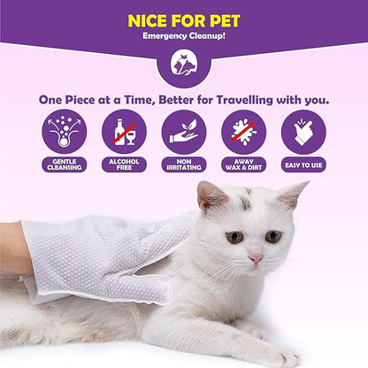 Flintstone Dog Wipes Cleaning Deodorizing - Hypoallergenic Cat Wipes - Extra Thick Wet Dog Wipes for Paws and Butt - Daily Care & Travel Pet Wipes - Latest Pet Wipes for Dogs, Puppy & Cats  24pcs